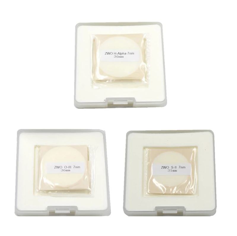 [ZWO-NB7nmD36] ZWO 36mm Narrowband Filter Set - 7nm (Ha, OIII, SII) - Unmounted
